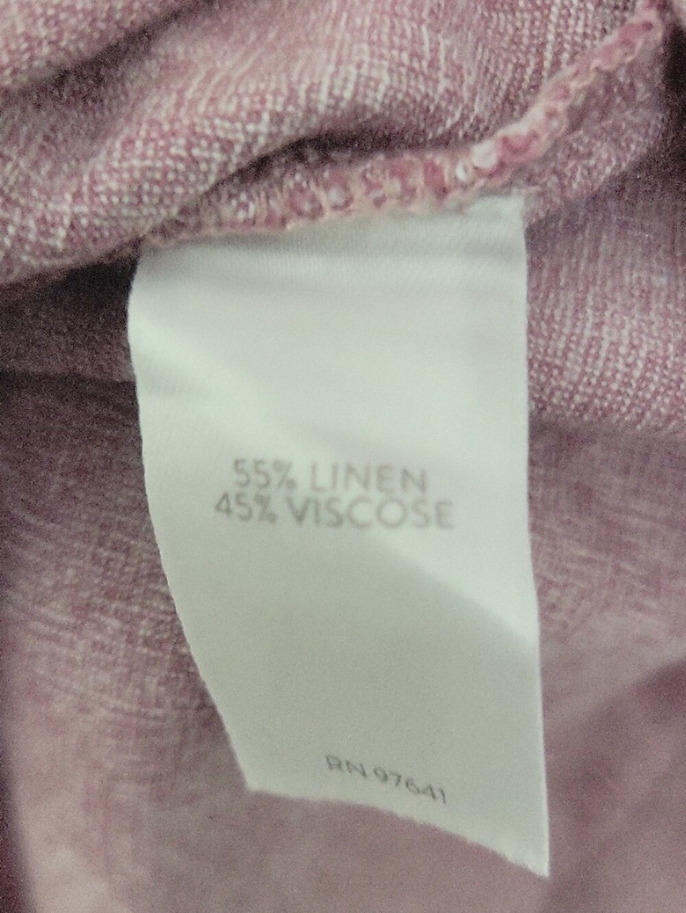 J. Jill Linen Blend Dusty Rose Split Neck Chambray Shift Dress - Picture 6 of 7
